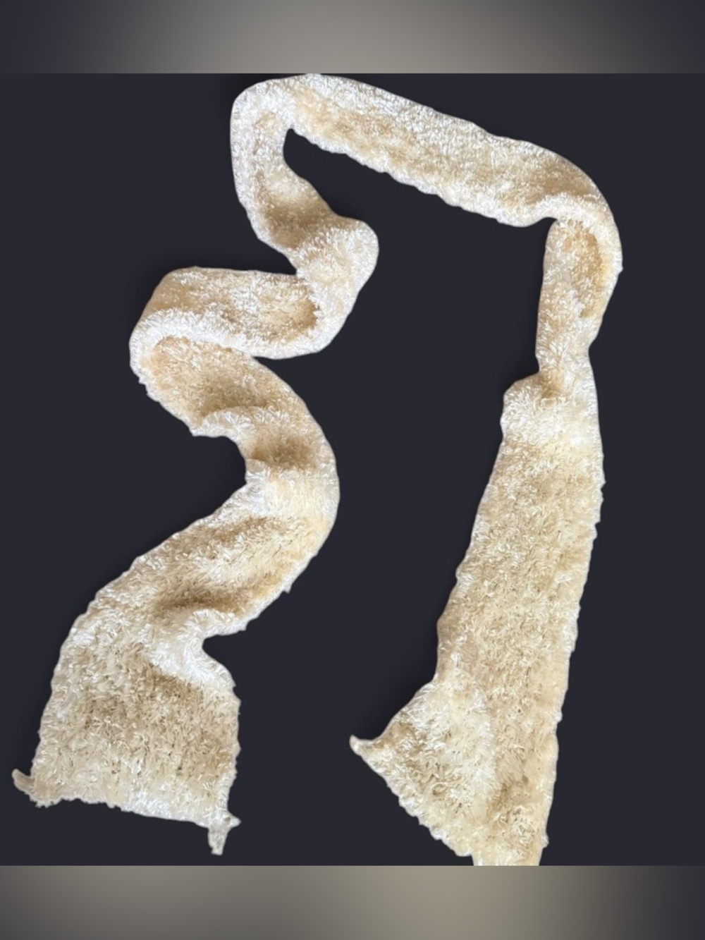 cream colored fuzzy scarf wrap